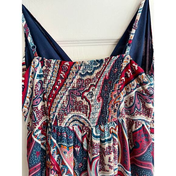 ONLY Paisley Spaghetti Strap Maxi European Designer Flowy size 4 - Picture 7 of 8